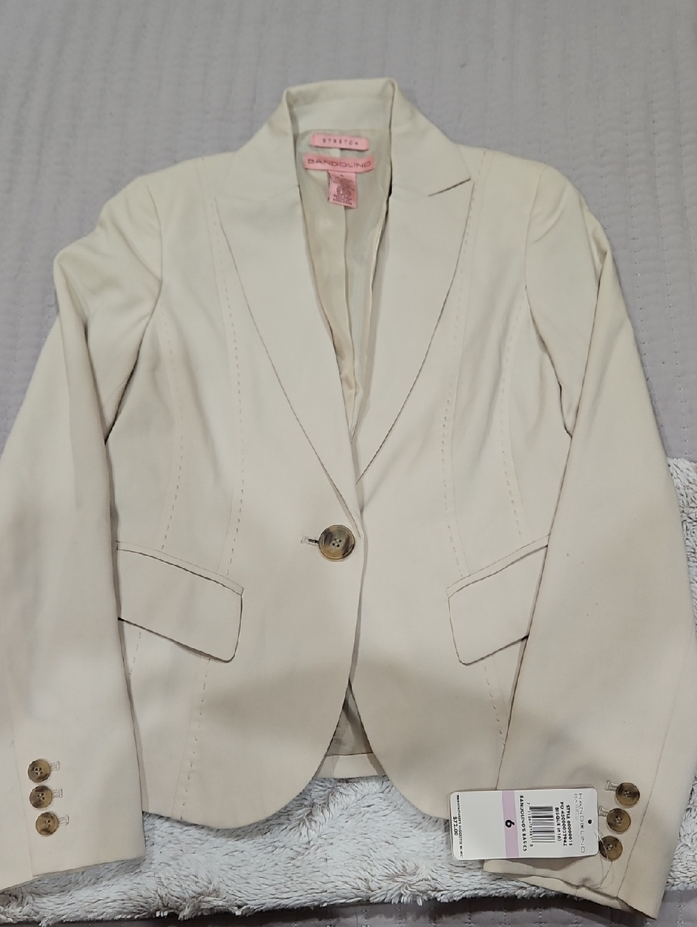 Storm Cream Single-Button Tailored Blazer
